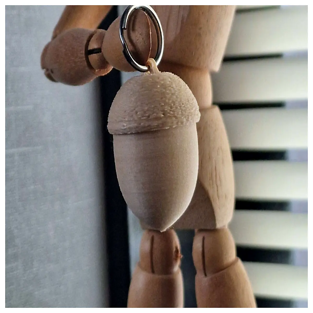 cute acorn keychain for women oak leaf bag charm nature lover gift woodland animal accessory durable metal key ring holder