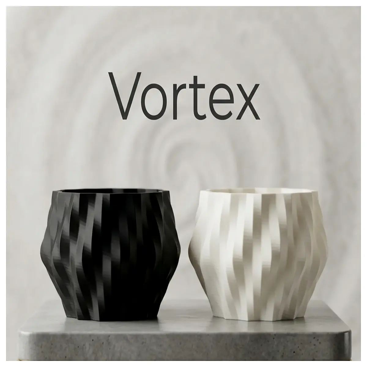 vortex geometric planter modern ceramic pot for succulents indoor home decor spiral vase