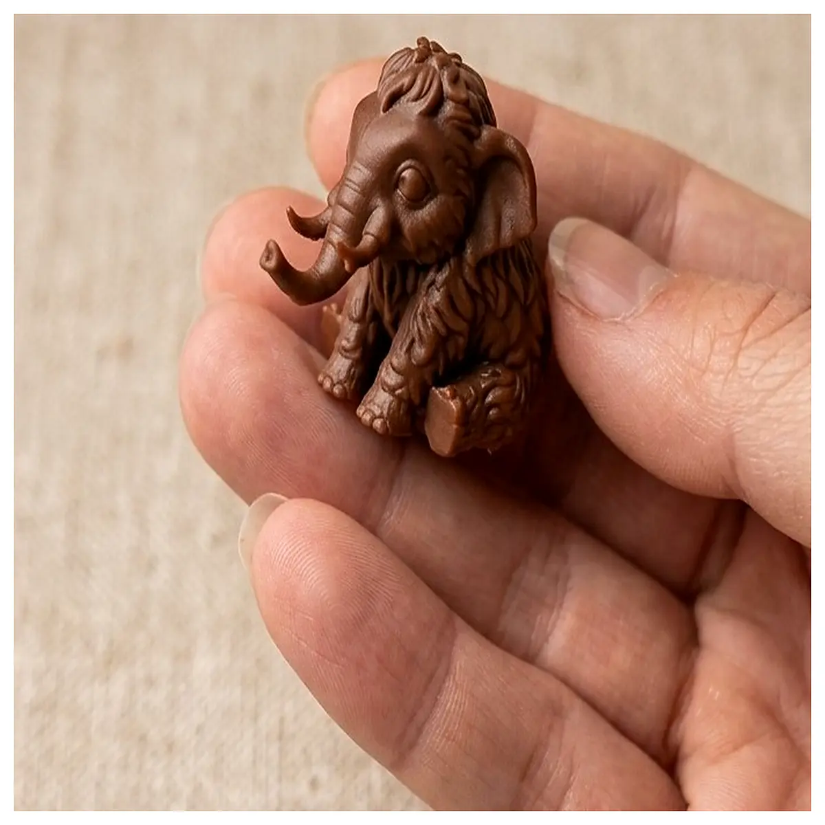 Mini Mammoth Figurine Plush Toy Animal Decoration Festive Gift Christmas Ornament Small Cute