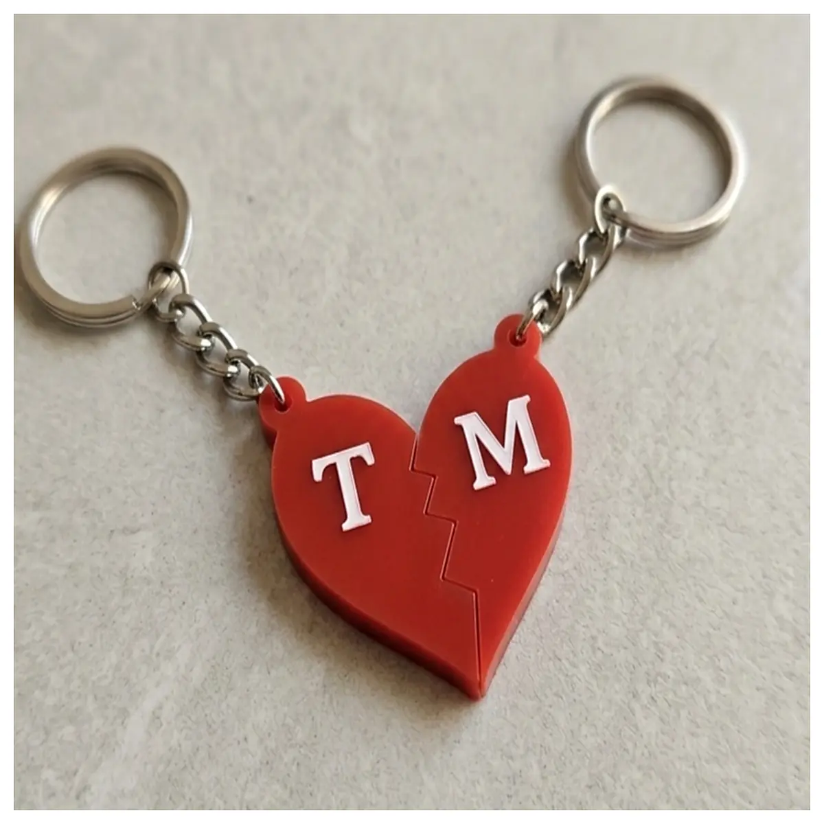 Couple Magnetic Keychain Broken Memorial Love Gift Souvenir Keyring Anniversary Keepsake