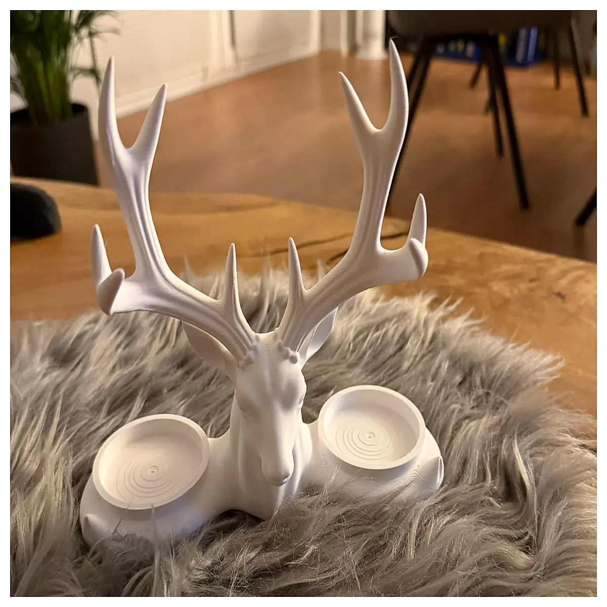 deer shaped tea candle holder rustic woodland animal decor cozy cabin aesthetic gift nature inspired table centerpiece boho home accents