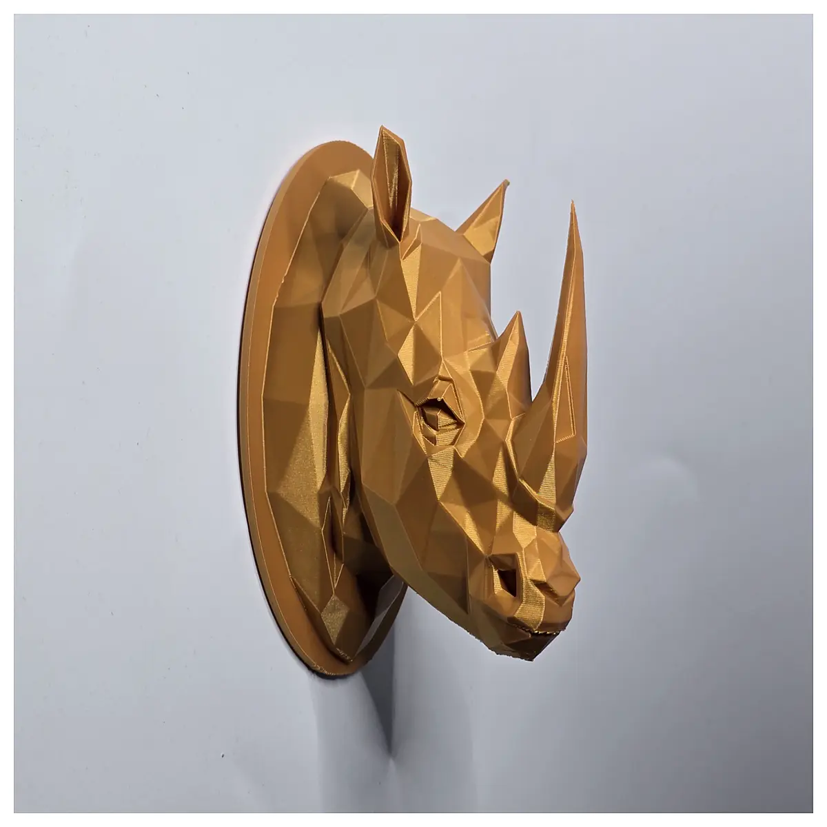 Low Poly Rhinoceros Head Model 3D Printed Toy Scene Decoration Realistic Character Model Rhinoceros Accessories