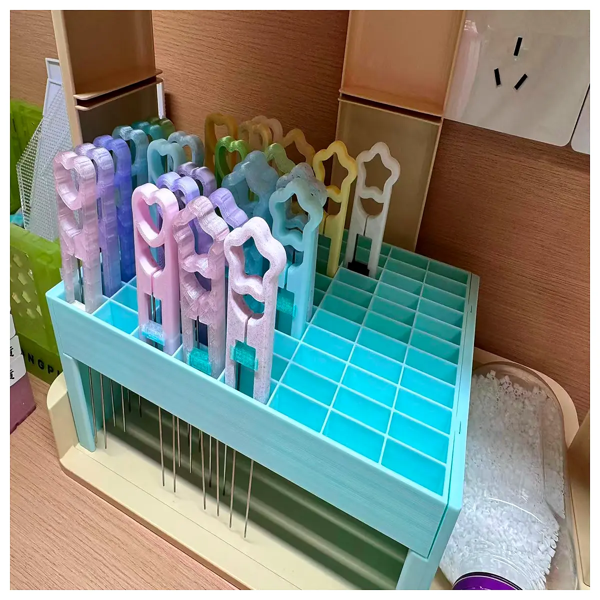 88 Compartment Bead Pen Holder Desktop Organizer Multi Hole Pencil Case Art Supplies Learning Tools Creative DIY 88 Hole Pen Box