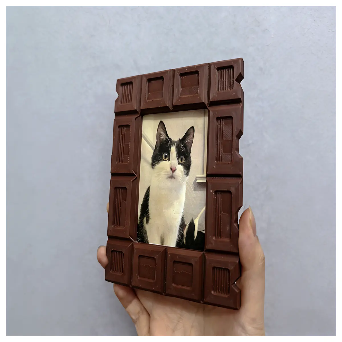 Classic Hard Chocolate Block Photo Frame Photography Display Gift Idea Chocolate Decoration Festive Keepsake