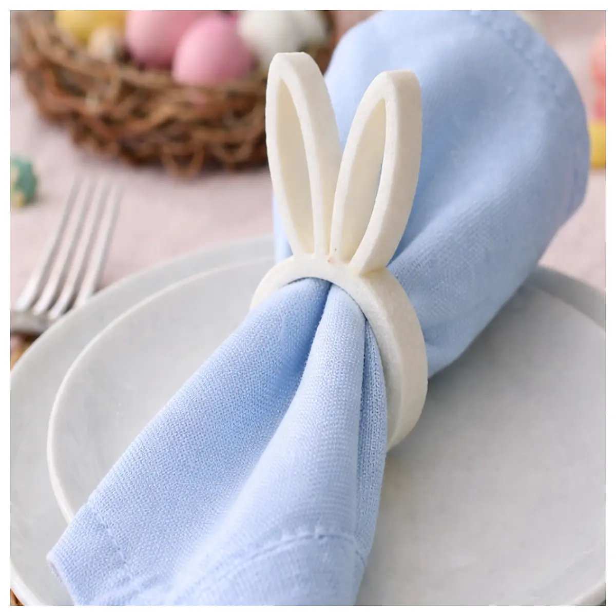 Easter Bunny Napkin Rings Festive Decoration Easter Party Supplies Rabbit Theme Easter Decor Accessories