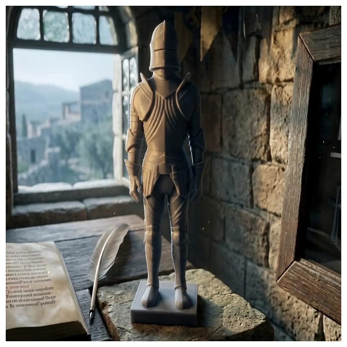 Gothic Knight Miniature Model Toy Mini Knight Figure Desk Decoration Scene Accessories Prop Collection
