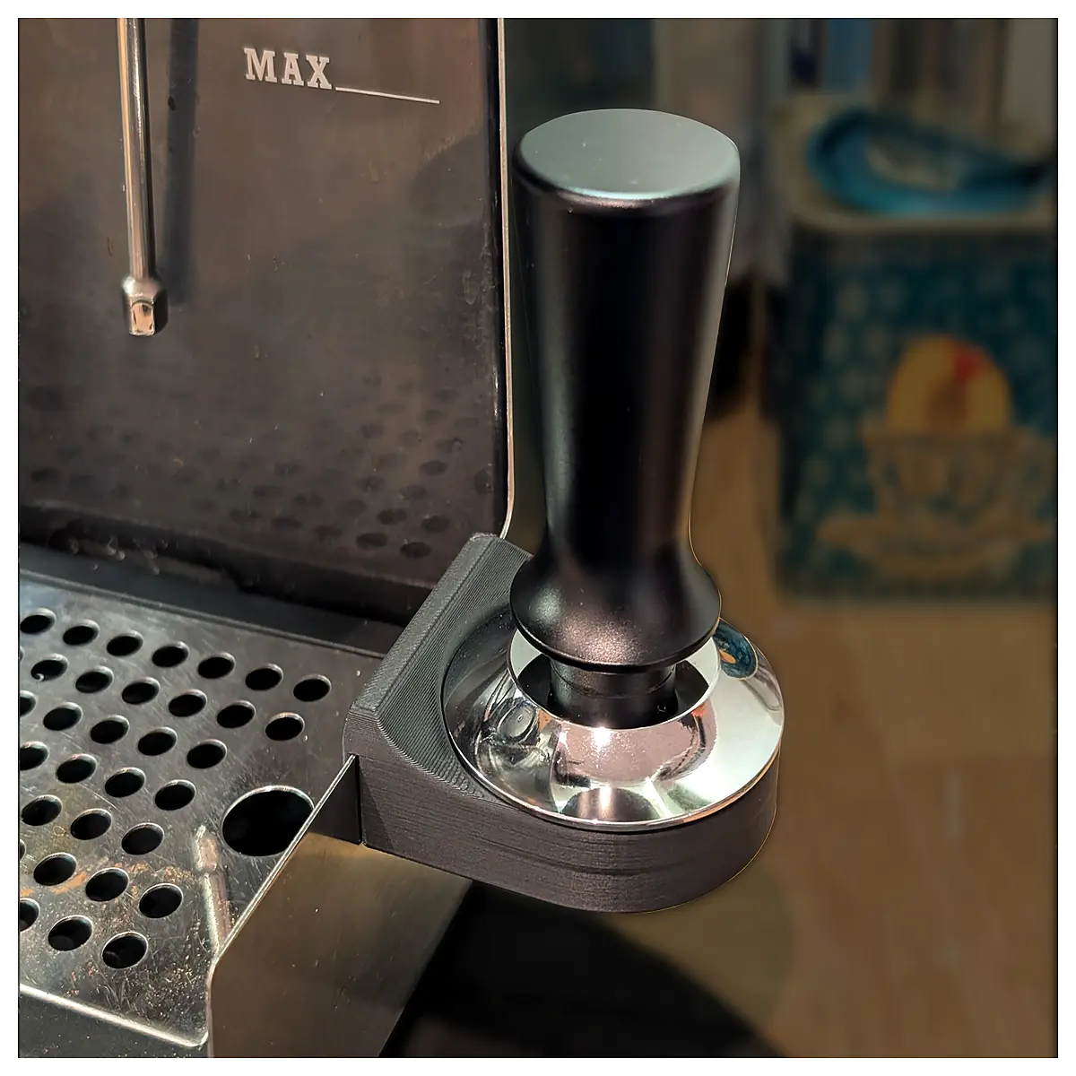 gaggia classic pro 58mm portafilter side mounted tamper holder bracket accessory espresso machine storage organizer