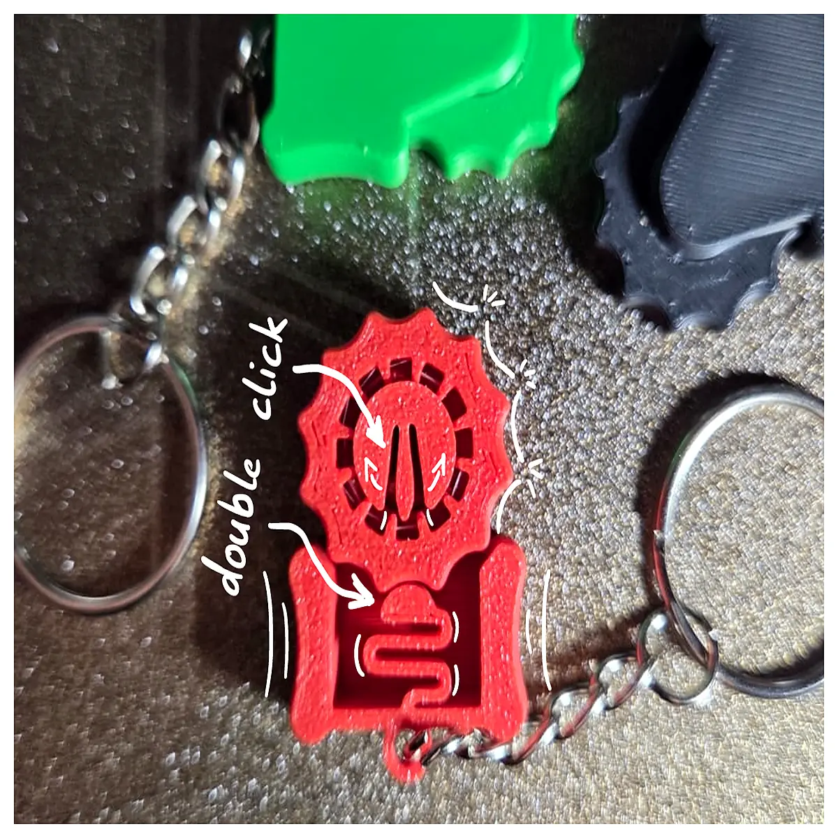 Fidget Toy 17 Minute Tactile Clicker Stress Relief Keychain Quick Relaxation Vibration Toy Sensory Relief