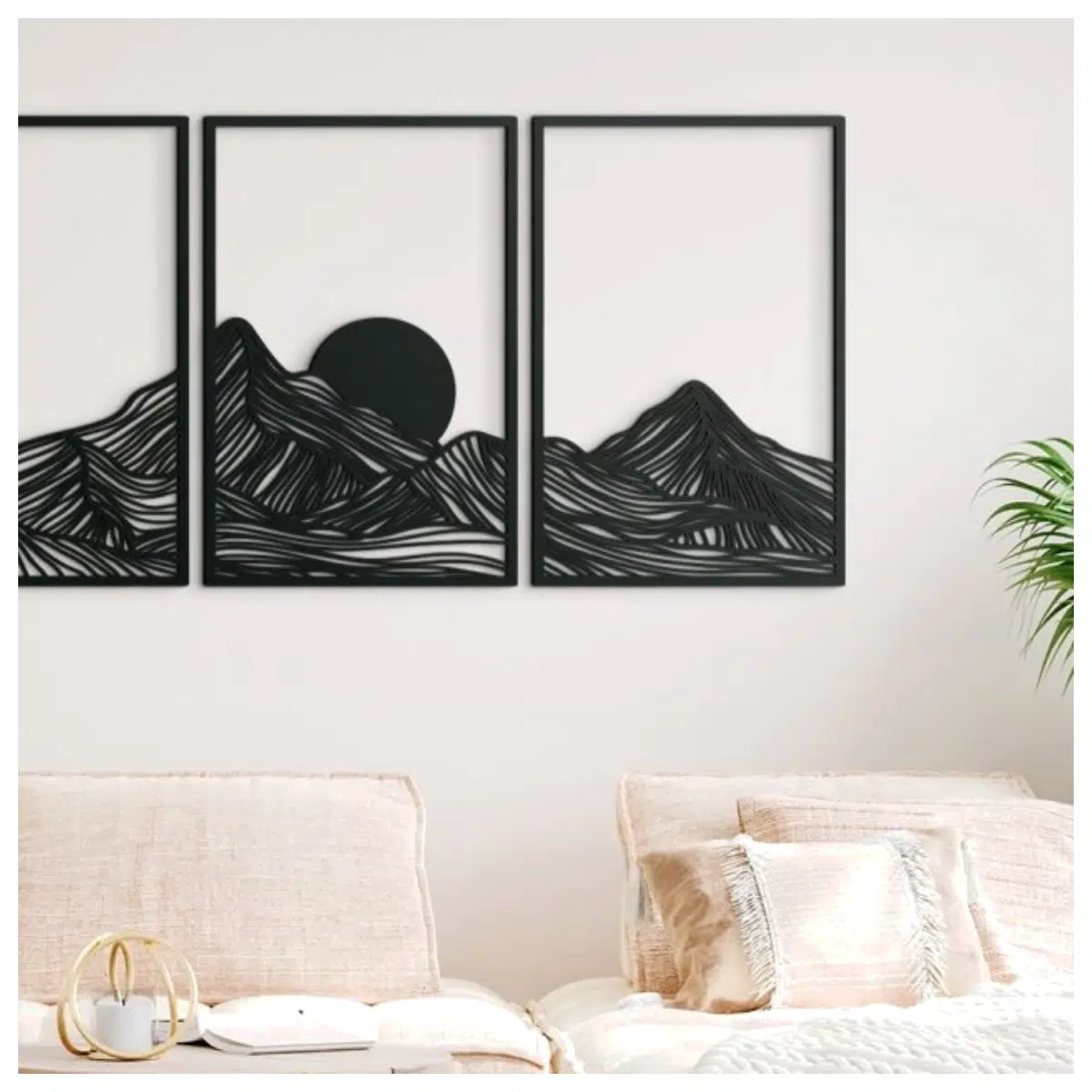 Sunset Mountain 3D Wall Panels Mountain Landscape Wallpaper 3D Wall Decor Modern Living Room Backdrop