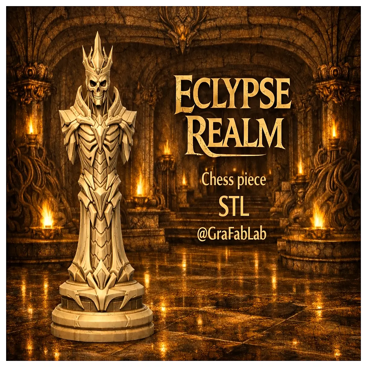 Eclypse Realm King Piece Chess Set Accessory Strategy Board Game Toy Chess Piece Collection Tabletop Game