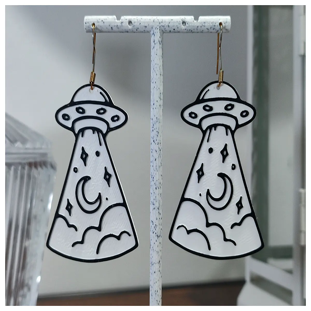 Moon Kidnapping Earrings Girls Starry Sky Earring Romantic Fantasy Astronaut Gift Design Silver Stud Earrings