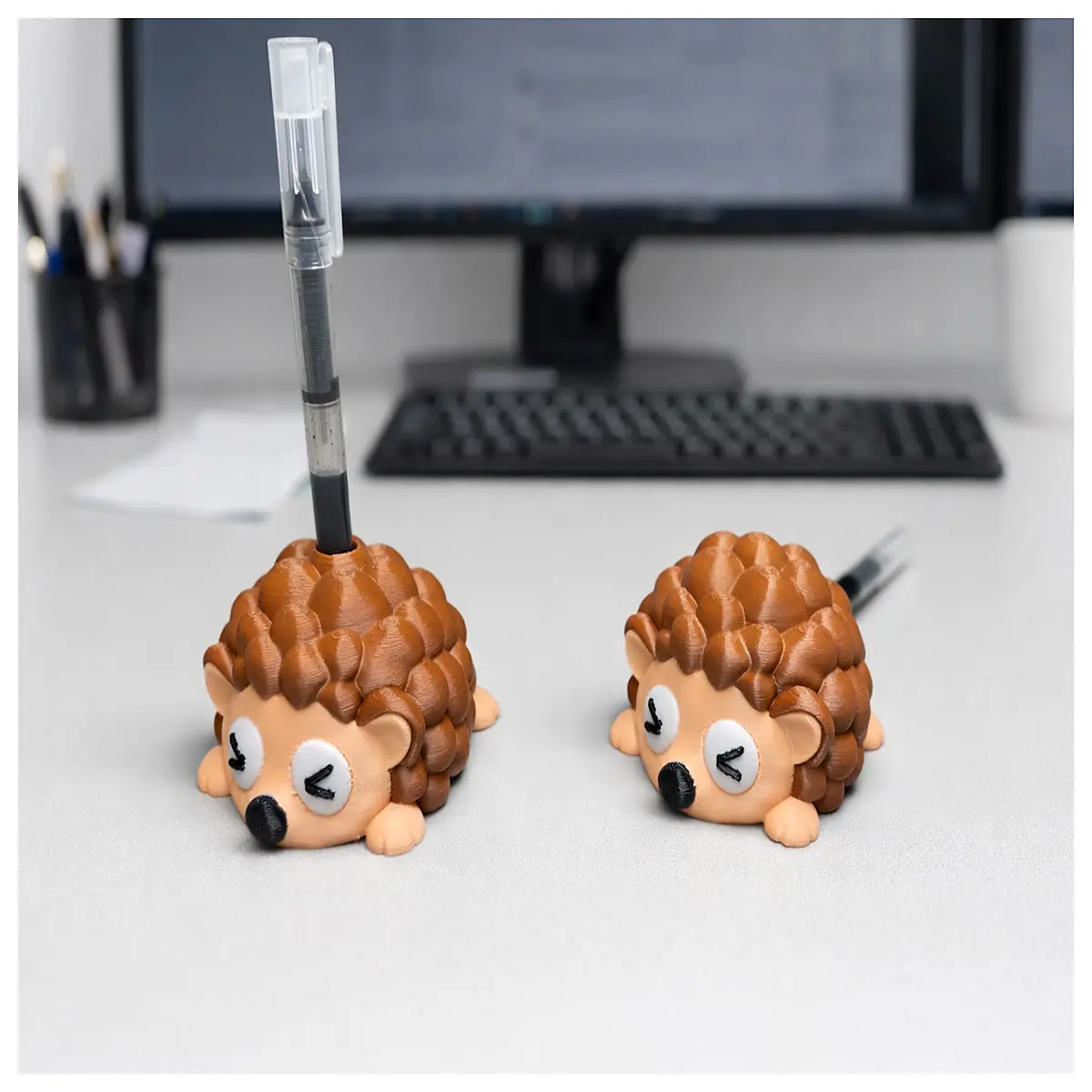 cute hedgehog pencil holder desk organizer for kids stationery storage cute animal pen cup