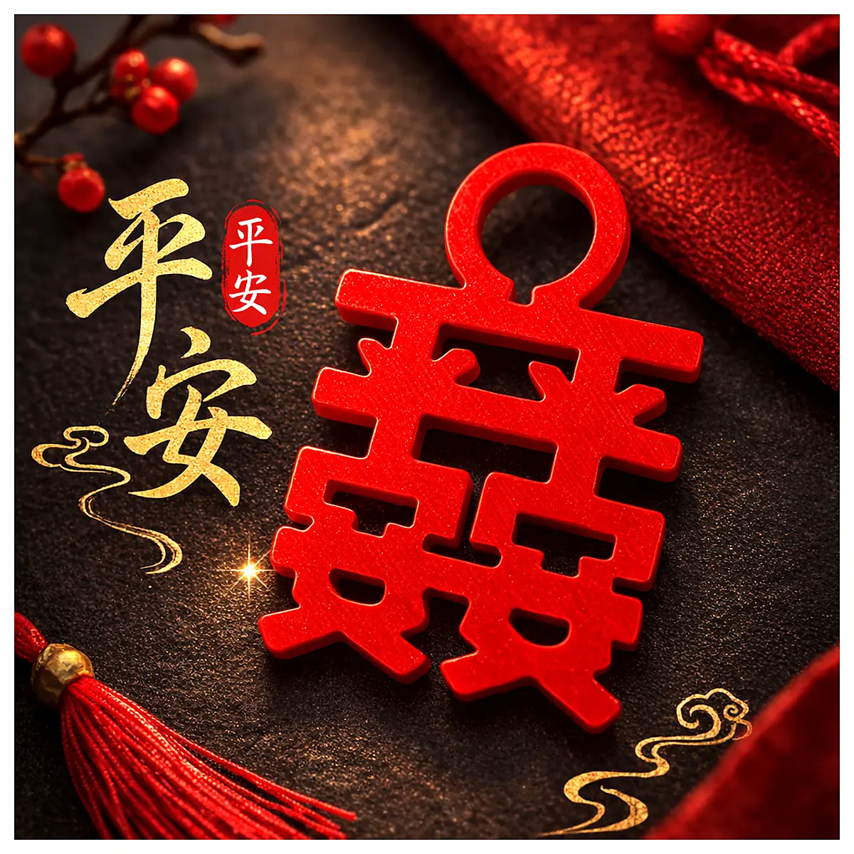 auspicious red tassel pendant for home decor chinese lucky charm hanging ornament for door wealth and peace blessing gift