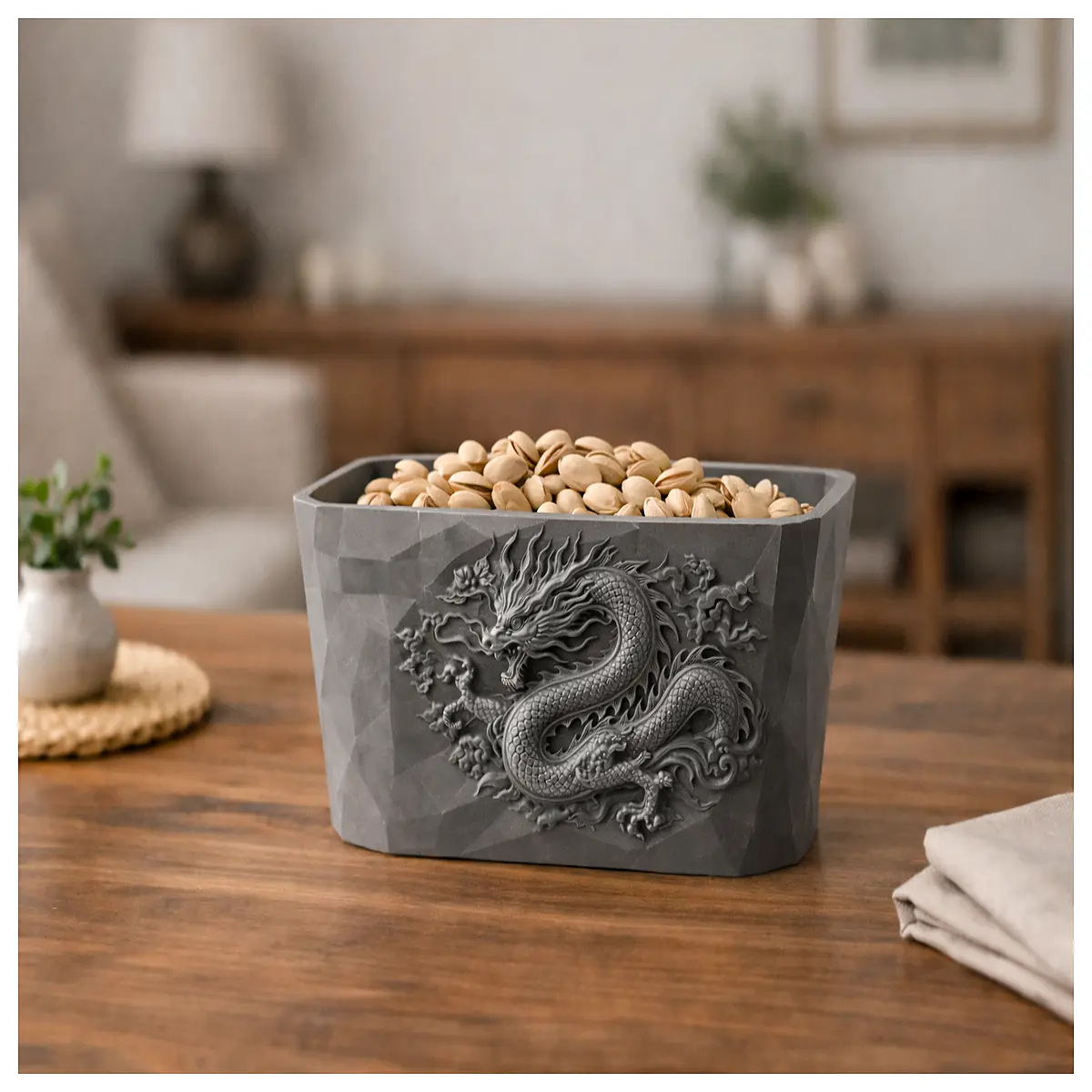 Carved Dragon Bowl Ceramic Antique Vase Dragon Pattern Bowl Collection Art Decor Bowl Dragon Culture Pottery Gift Carved Dragon Bowl
