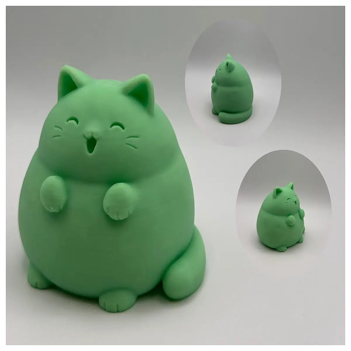Ultra Obese Round Cat Statue Fat Cat Figurine Cute Pet Model Desk Decoration Cat Collection