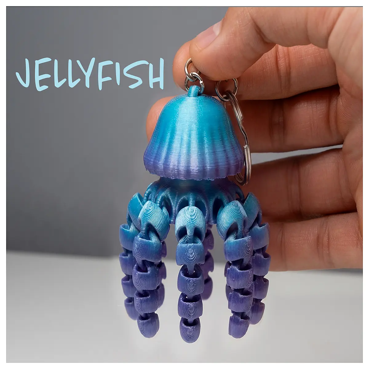 Jellyfish Joint Keychain Movable Marine Animal Decoration Creative Keyring Birthday Gift Fun Figurine Jellyfish Toy
