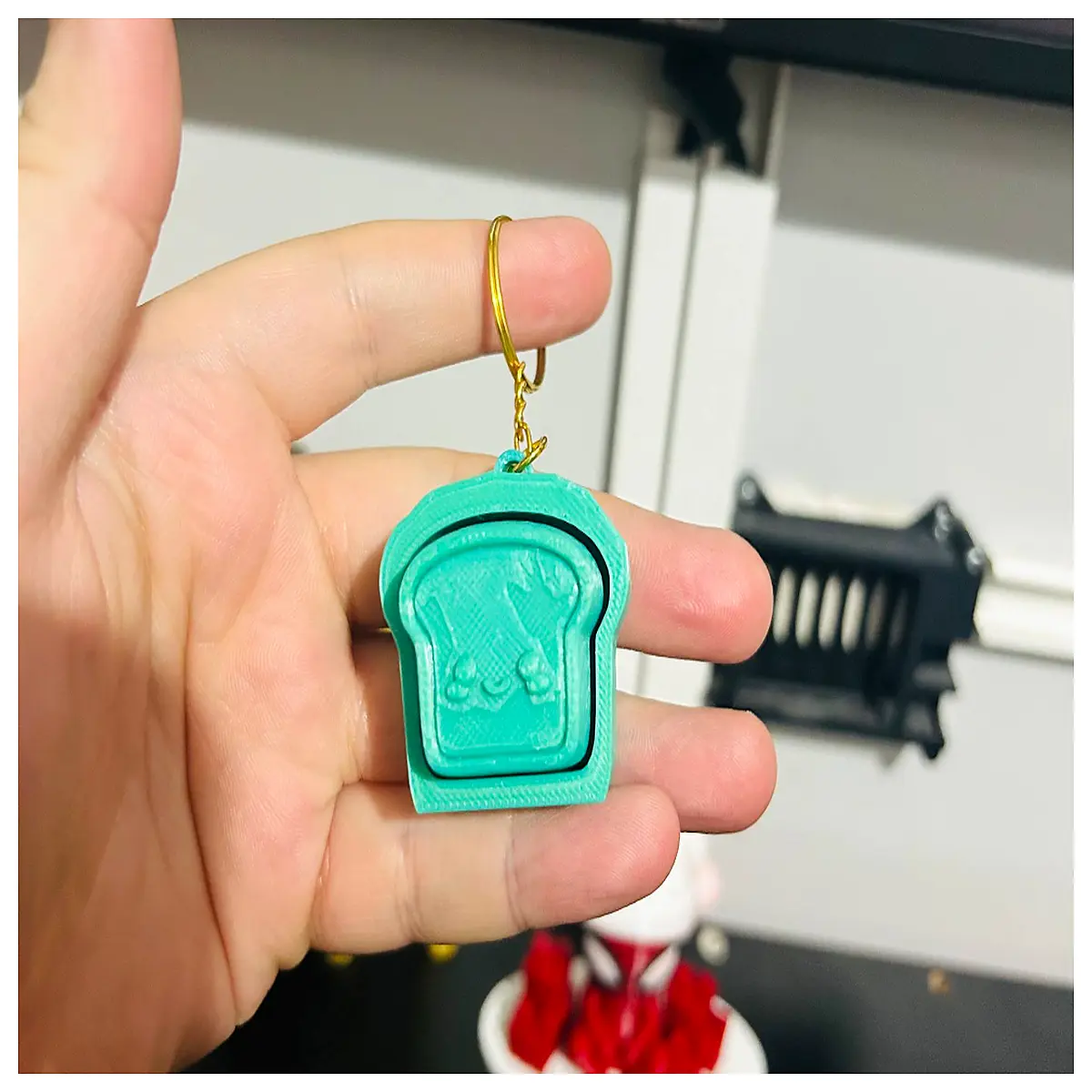 Cute Toast Charm Keychain Breakfast Decor Cartoon Mini Toast Pendant Student Gift Breakfast Accessory Toast Cutie