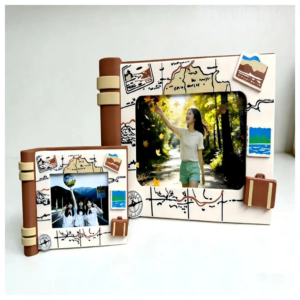 6 Inch Photo Frame Snap Box Organizer Mini Photo Album Travel Memory Stickers Fridge Magnets DIY Photo Keepsake