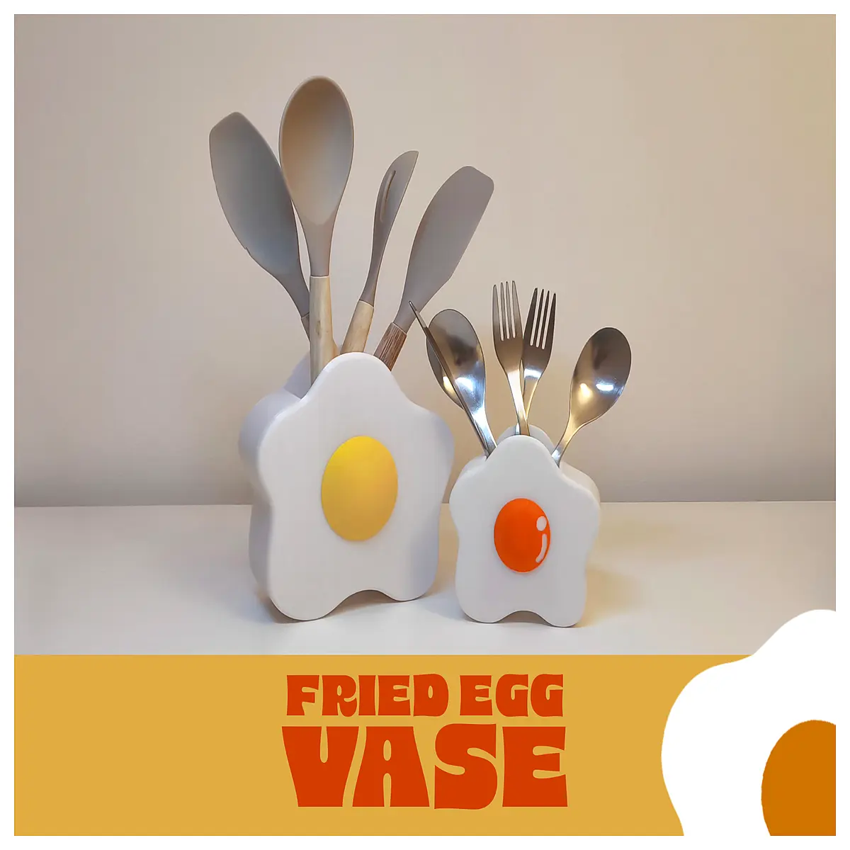 Fried Egg Vases Kitchen Decor Creative Dish Rack Breakfast Display Egg Shape Organizer Kitchen Small Items