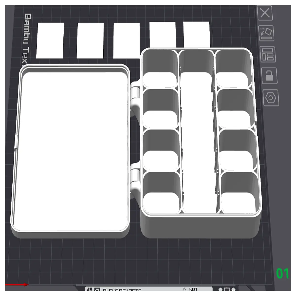 Parts Organizer Bins 3 Tier Removable Print Parts Storage 1495x1229x40mm Component Sorting