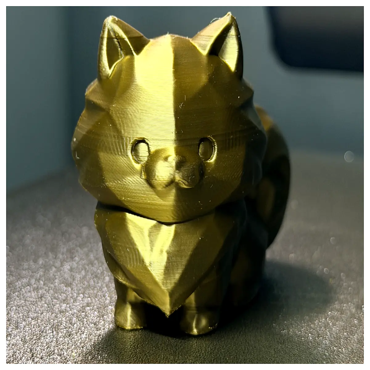 Low Poly Cat Model 3D Print Figurine Cute Anime Kitten Desk Decoration Easy to Print