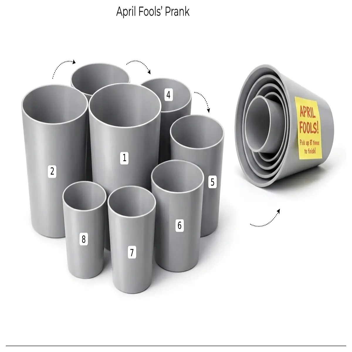 April Fools Matryoshka Doll Cup Russian Toy Prank Gift Funny Cup Gag Gift Surprise