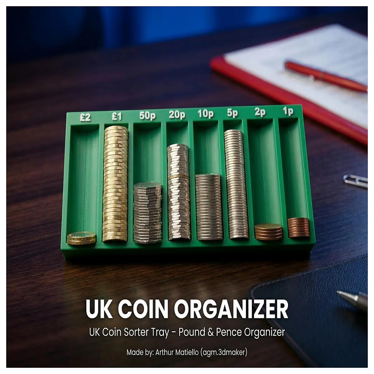Coin Sorter Coin Tray Pound Organizer for Coin Storage Collection