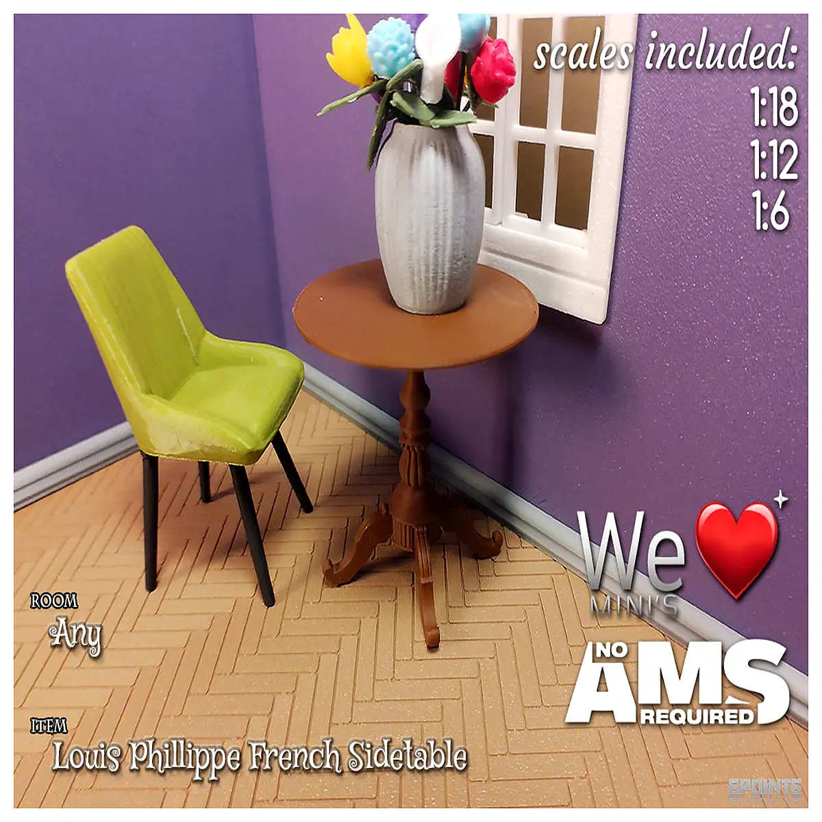 LouisPhilippe French Miniature Dollhouse Desk Dollhouse Furniture Accessory Tiny Model Toy Room Decor Dollhouse Parts