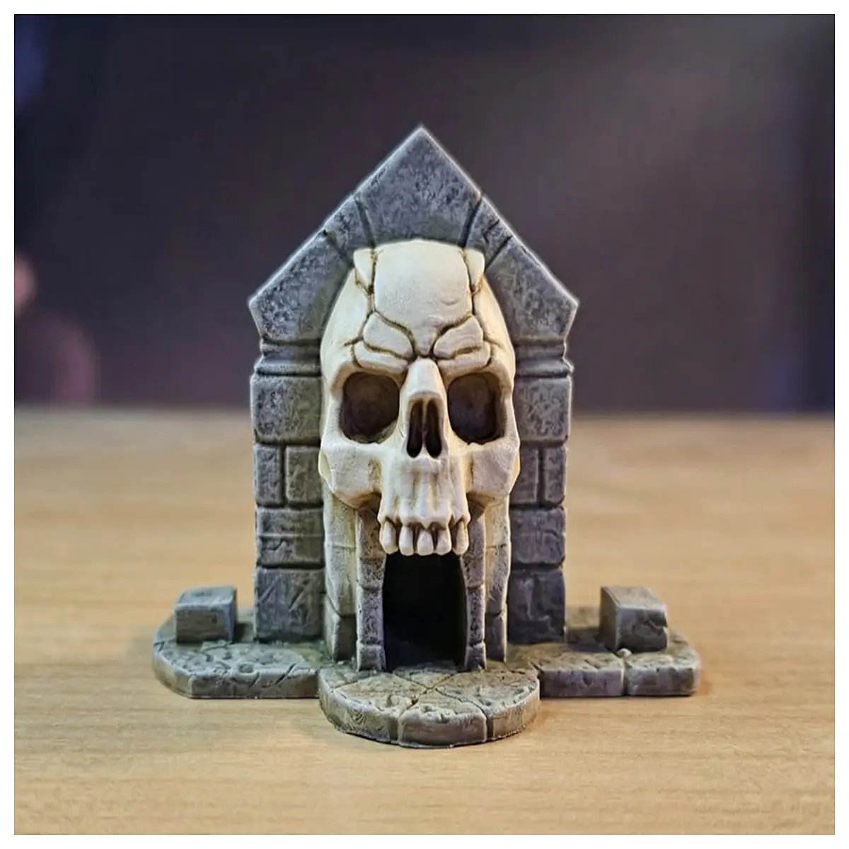 printed skull portal prop gothic dungeon entrance horror movie set decoration cosplay stage background piece