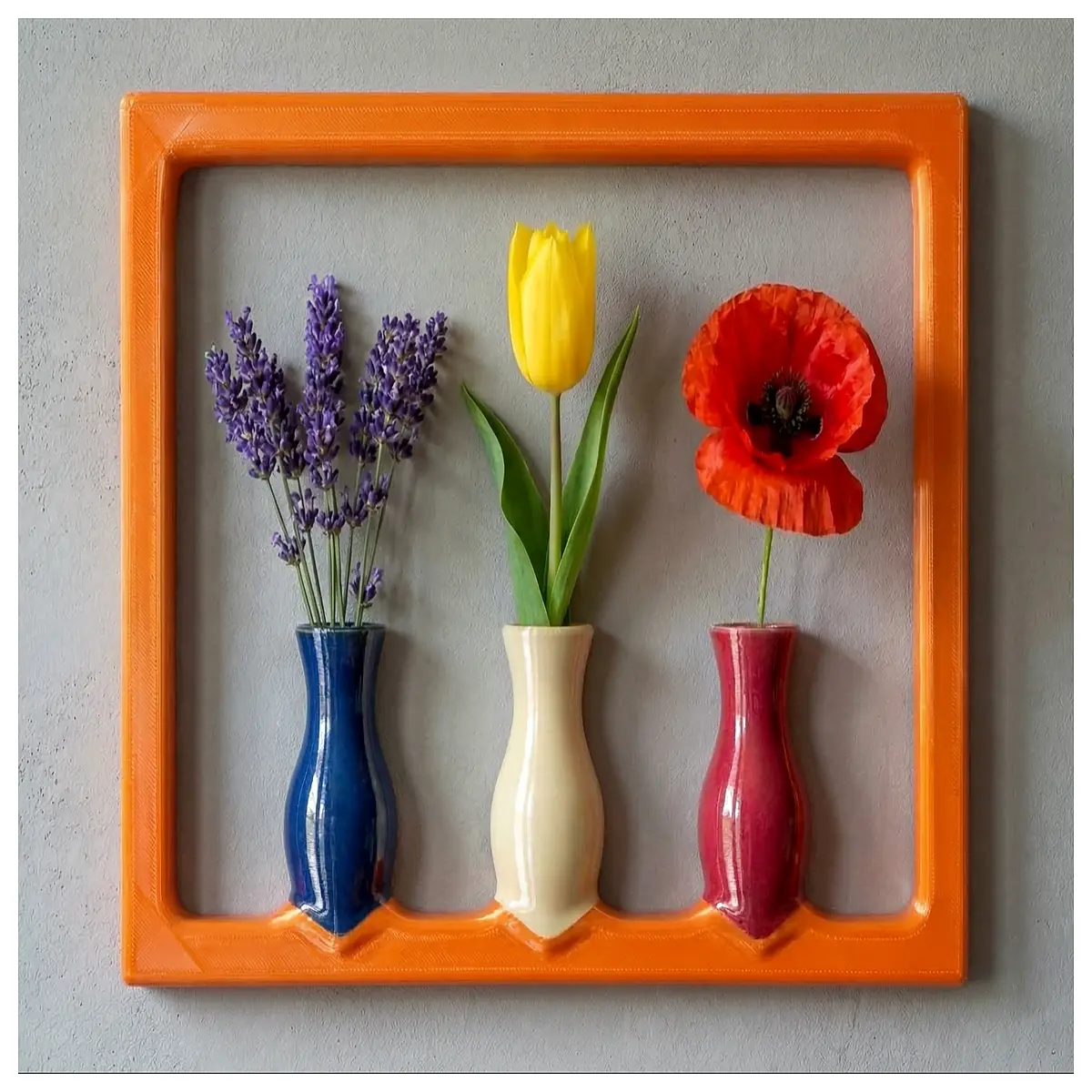 Framed Art Floral Wall Hanging Vase Modern Home Decor Decorative Vase Art Vase Wall Accent