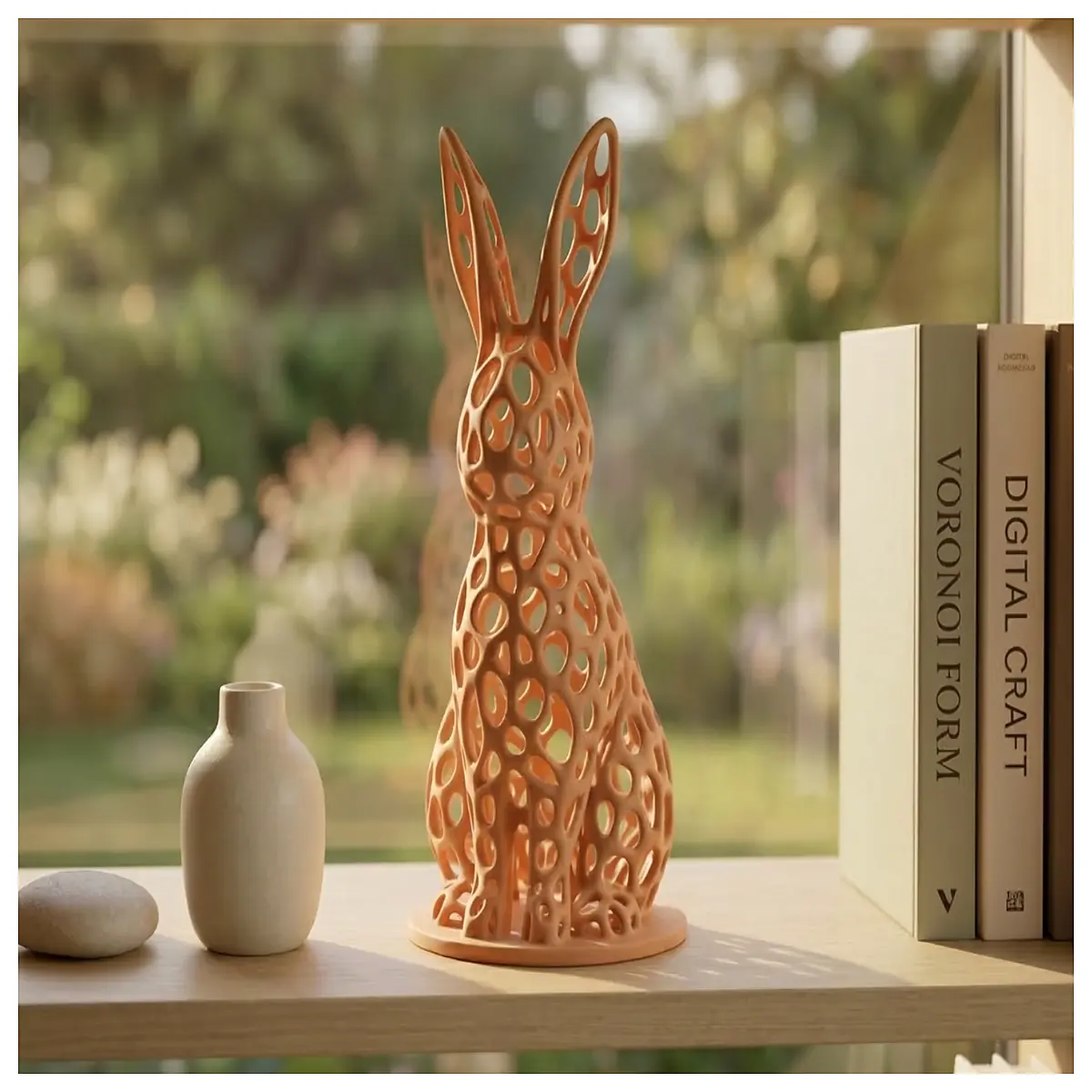 Voronoi Large Rabbit Wall Decor No Support Needed Modern Wallpaper Geometric Pattern Art Wall Hanging