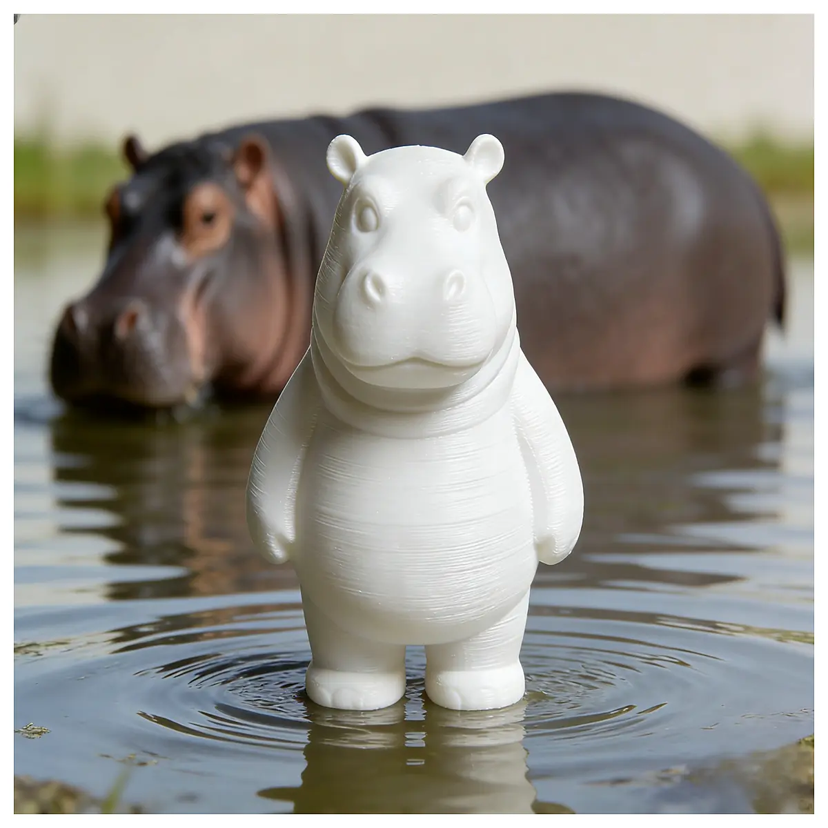 Cute Hippopotamus Model Figurine Desktop Decoration Child Birthday Gift River Horse Model Hippo Decor