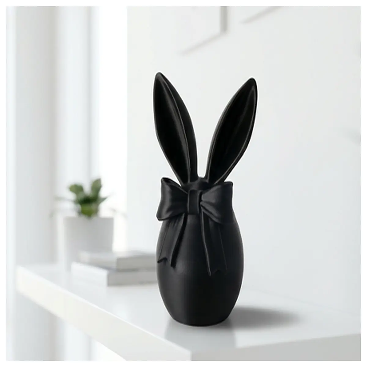 Rabbit Ear Egg Sculpture Modern Spring Decor Festival Gift Tabletop Decoration Ceramic Art Piece