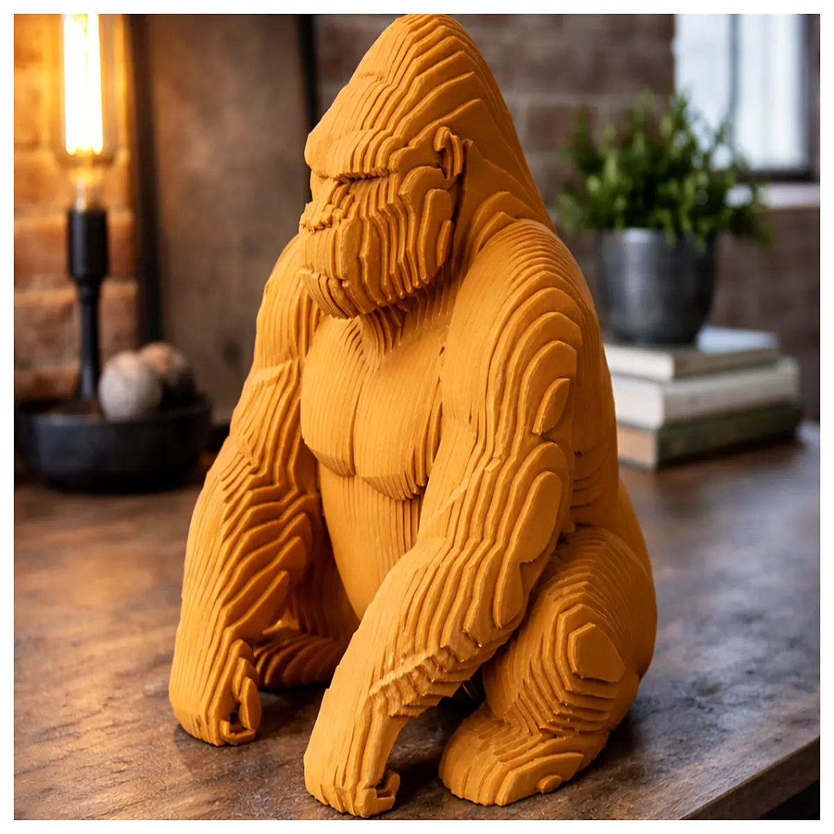 Decorative Gorilla Statue Home Decor Garden Ornament Art Sculpture Indoor Outdoor Decoration