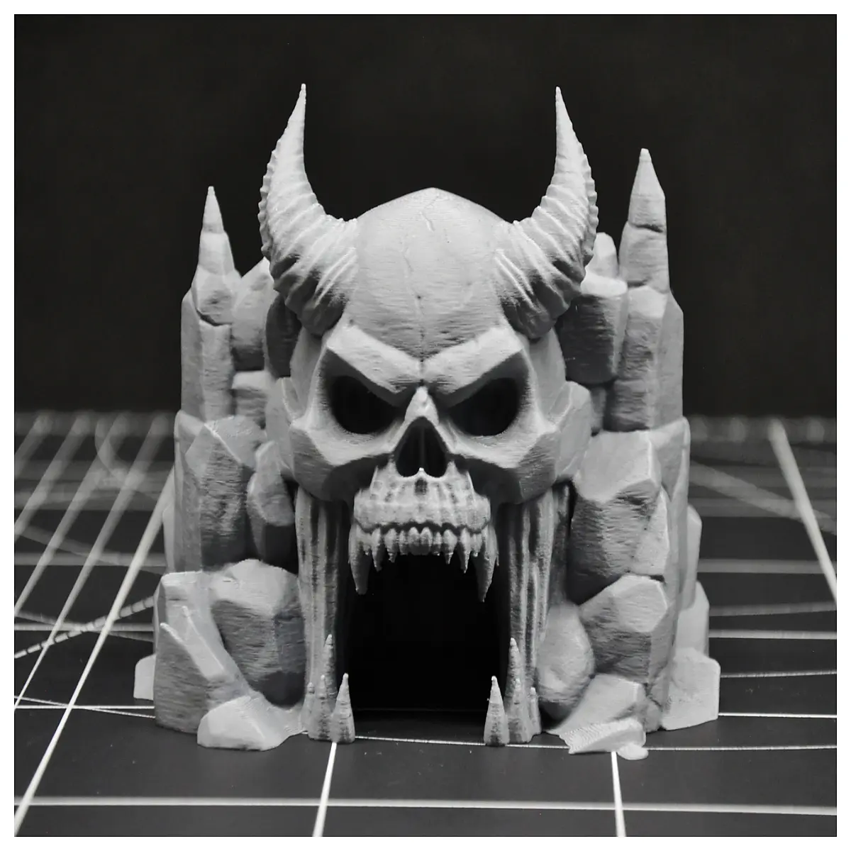 Demon Skull Cave Terrain Epic Dungeon Entrance Landscape Adventure Map Game Scene Map