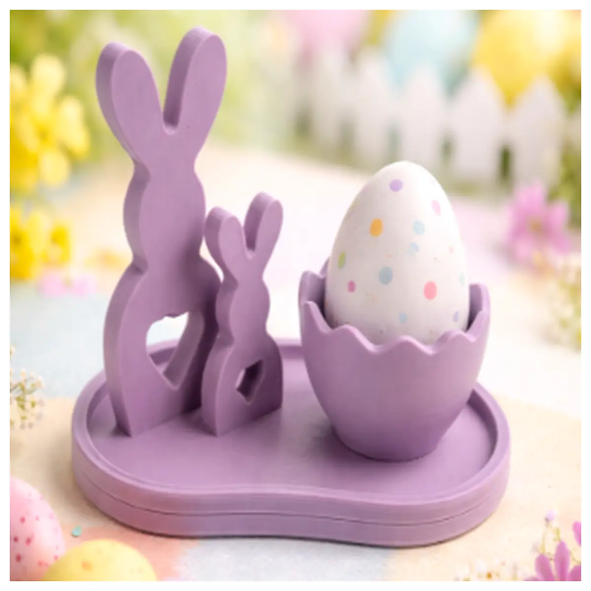 cute bunny rabbit egg holder tray organizer for fridge kitchen counter storage