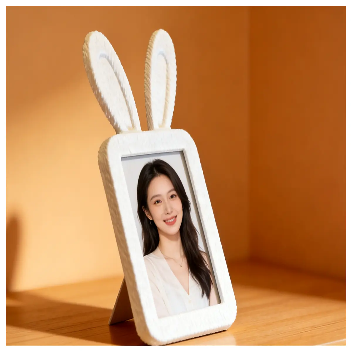 Rabbit Ears Photo Frame Plush Decorative Photo Frame Fuzzy Gift Festive Decoration Cute Gift Idea