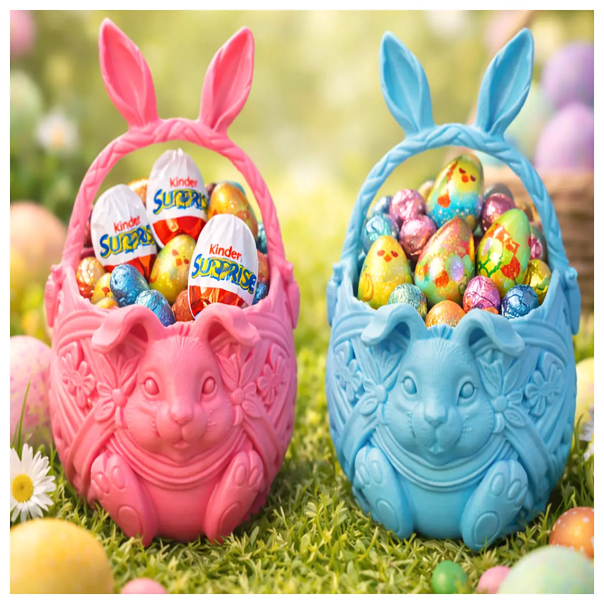 Easter Bunny Basket 3D Cute Easter Egg Display Stand Festive Decoration Easter Gift Box Creative Ornament