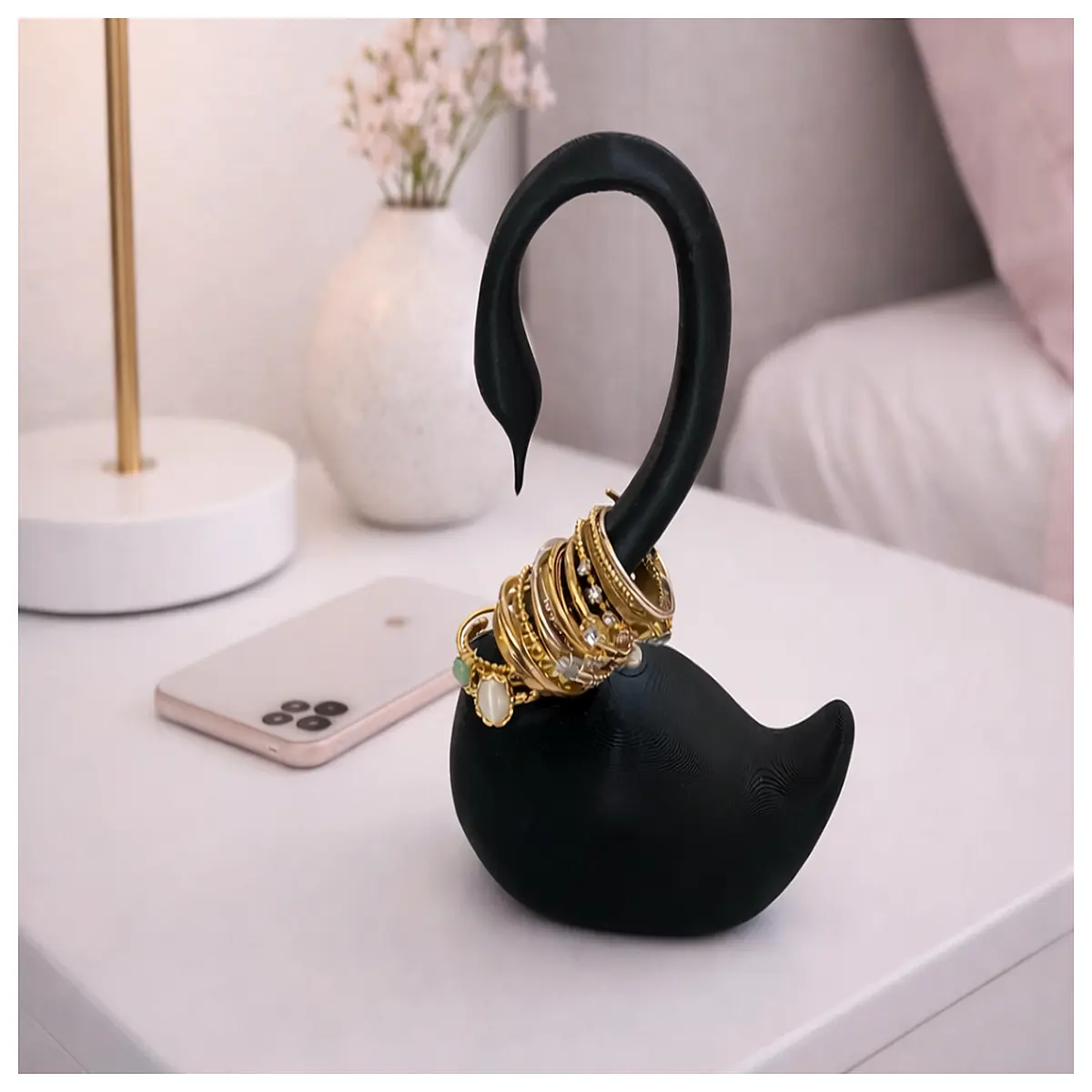 Jewelry Box Storage Box Organizer Case Elegant Fine Swan Jewelry Box