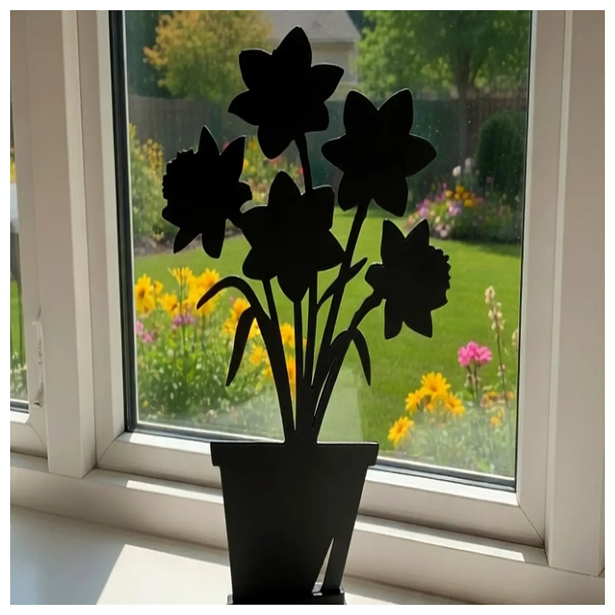 black silhouette daffodil bouquet artificial flowers for wedding centerpiece home decor