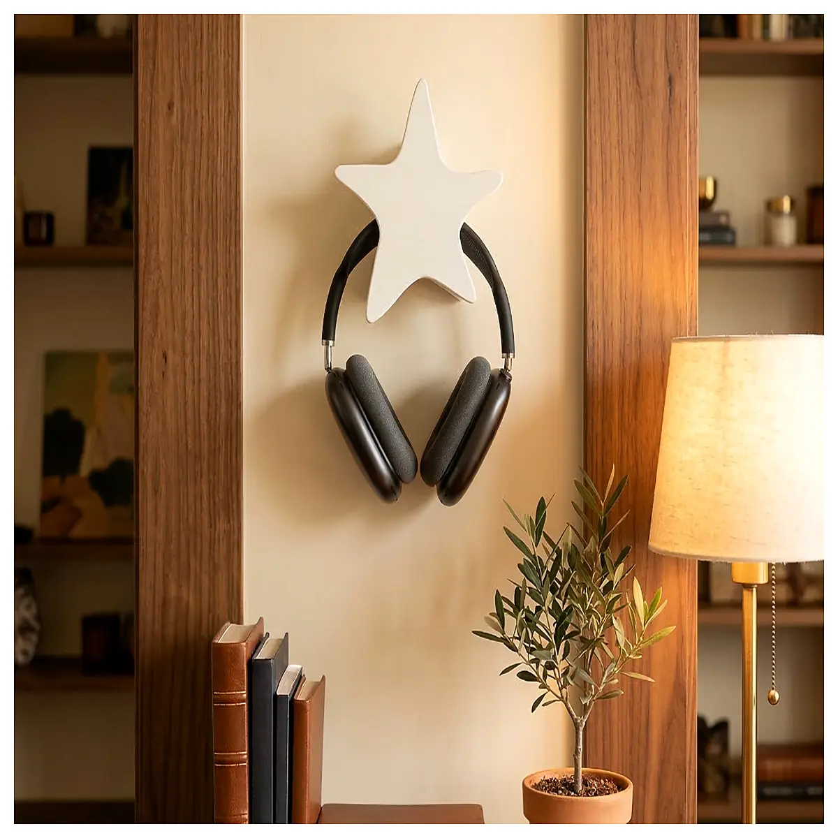 Earphone Holder Star Wall Mount Phone Headset Hanger Creative Home Decor Mobile Phone Stand Hanging Storage