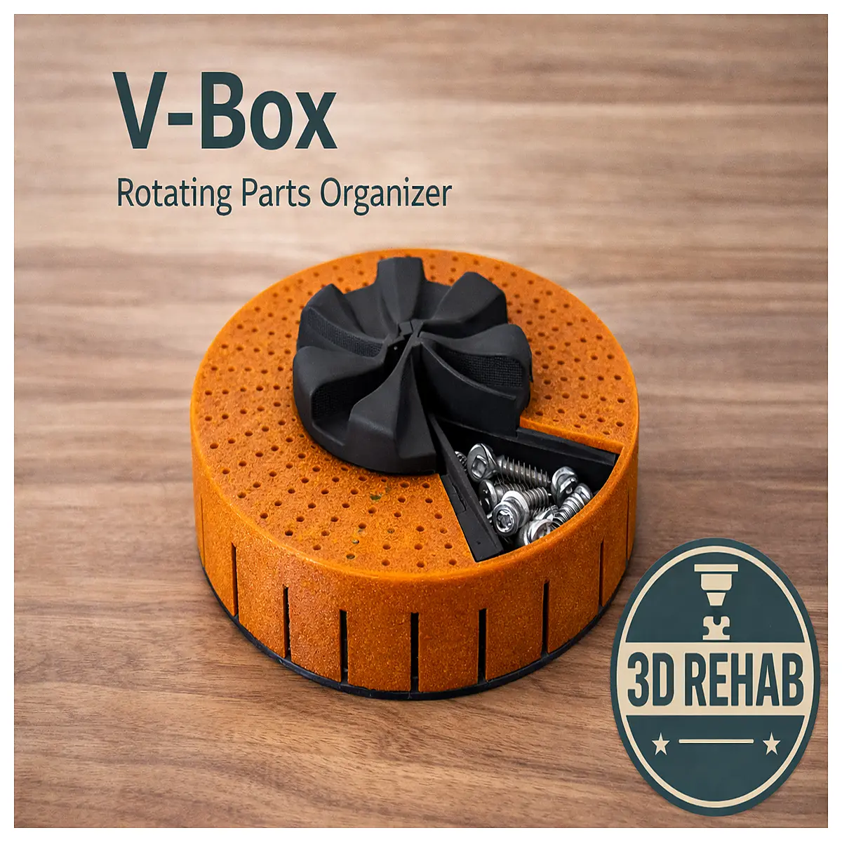 V Box Rotating Parts Organizer Model Parts Storage Box Assembly Tools Toy Accessories Part Sorting Electronics Projects