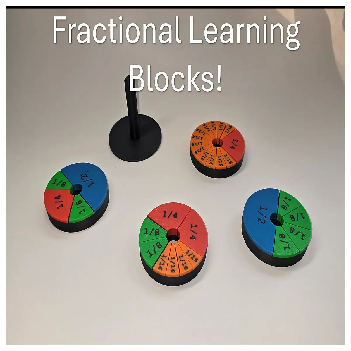 Fraction Learning Blocks Educational Tool Elementary Math Practice Develop Calculation Skills Kids Learning Basic Education