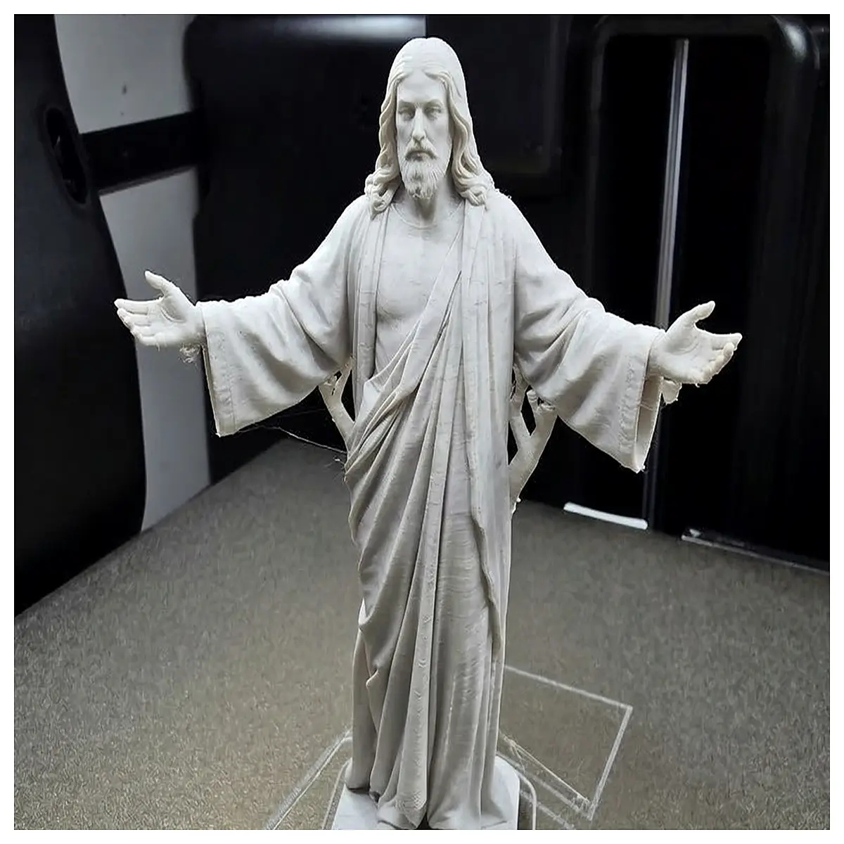 Resurrection Jesus Statue 3D Holy Figure Robe Biblical Art Sculpture Religious Decor Jesus Model