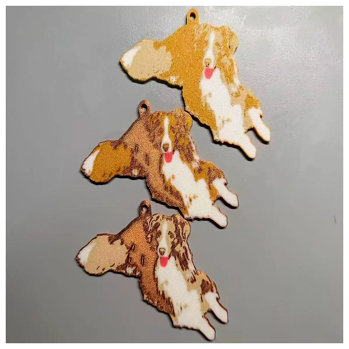 Border Collie Mocha Keychain Cute Pet Memorial Mocha Dog Decoration Collie Gift Keyring Accessory