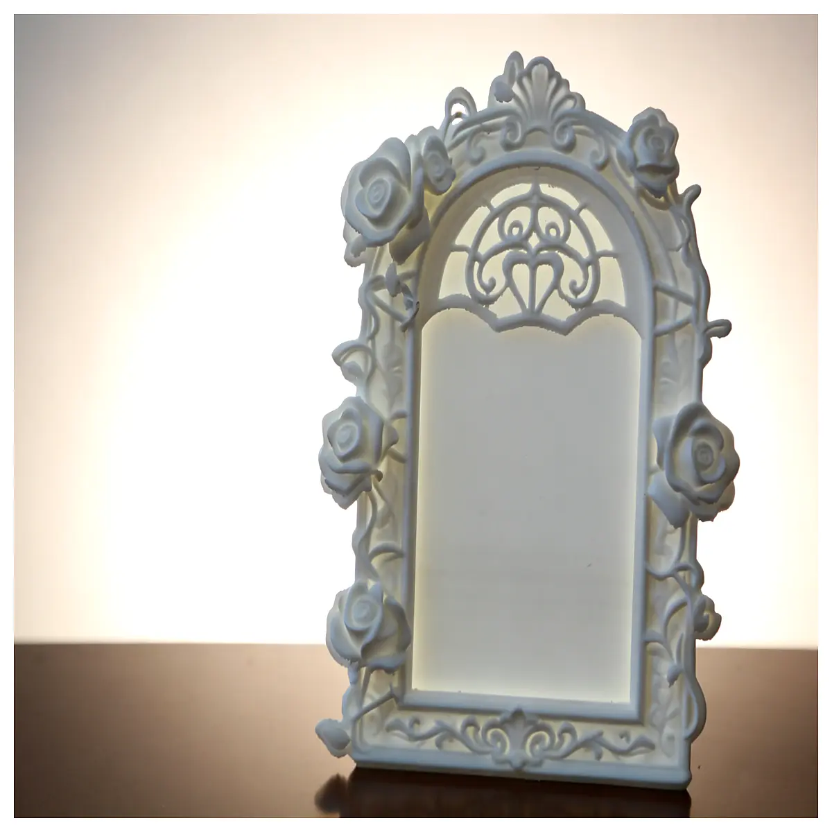 Rose Laser Cut Photo Frame 3 Inch Desktop Decoration Minimalist Romantic Display Photo Props Backdrop Decor