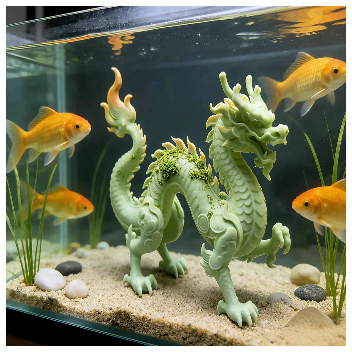 Qinglong Dragon Model Terrarium Indoor Decoration Miniature Landscape Garden Figurine Home Decor Accessory