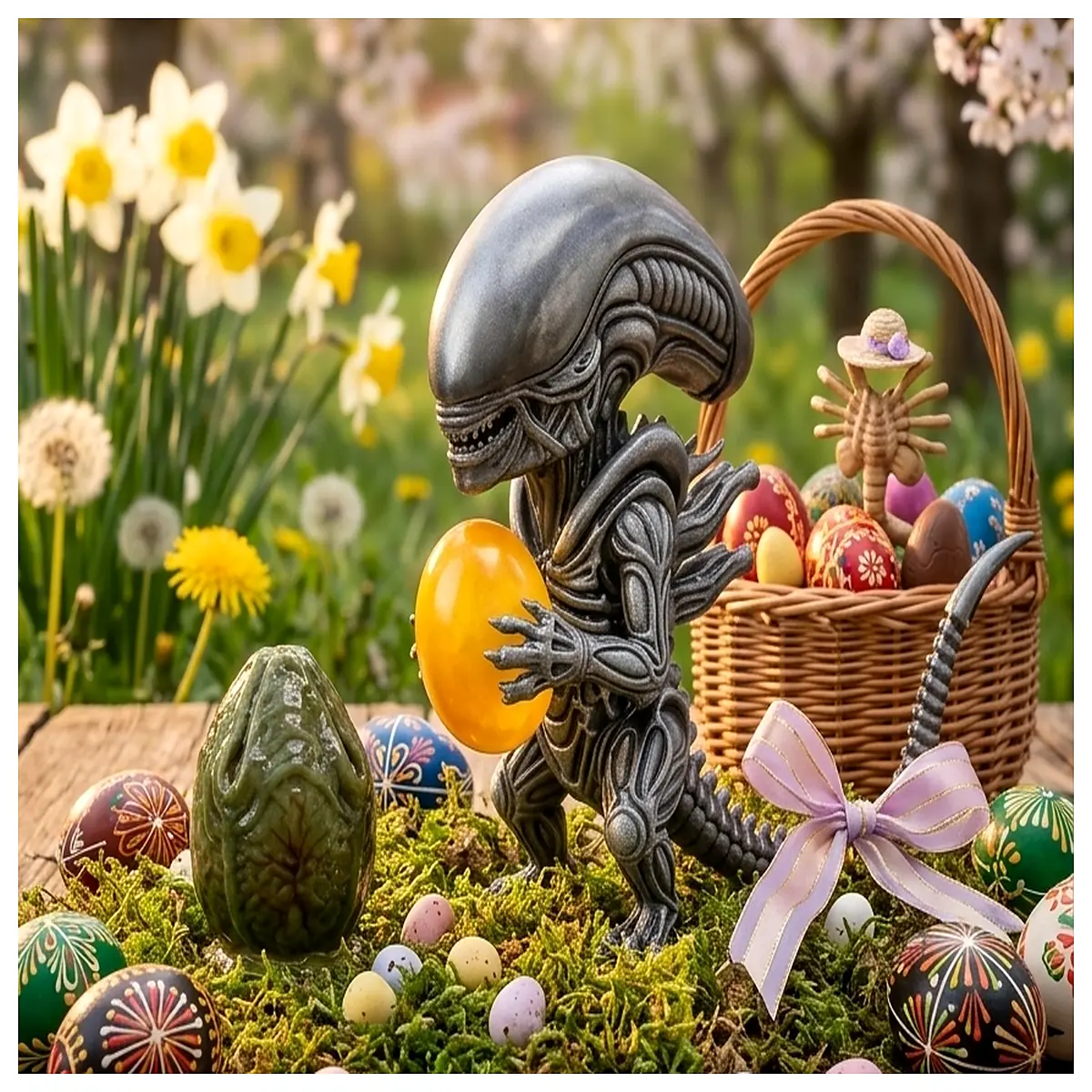alien xenomorph ultimate easter egg hunter version 2 collectible figure case for movie fans