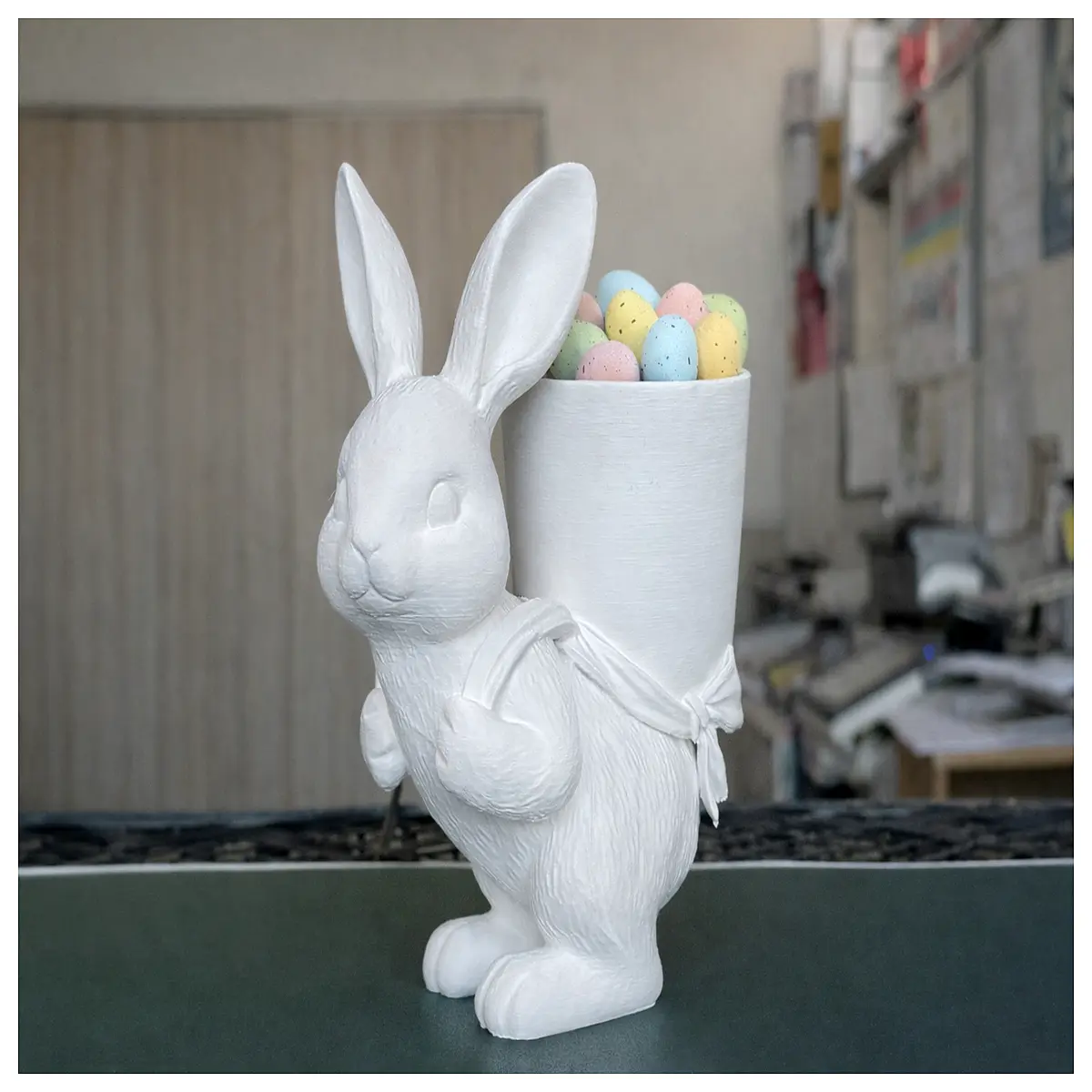 easter bunny garden gnome statue outdoor decoration lawn ornament for spring yard decor