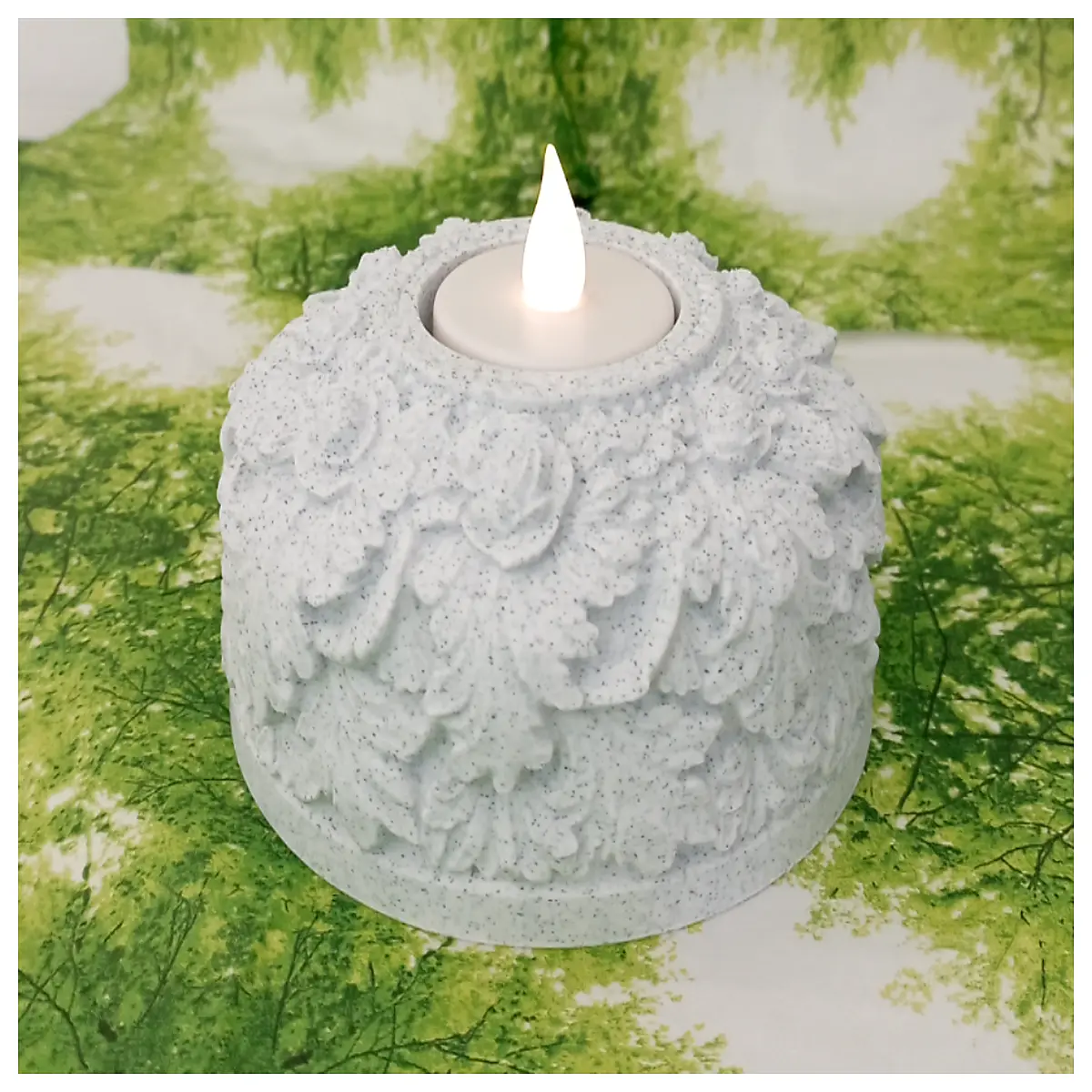 Floral Relief Candle Holder Decorative Candle Stand Romantic Candle Holder Creative Ornament Home Festival Decoration